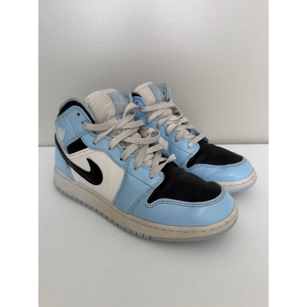 Jordan 1 Mid Big Kids 7Y Womens 8.5 Blue Black University Blue 555112-401